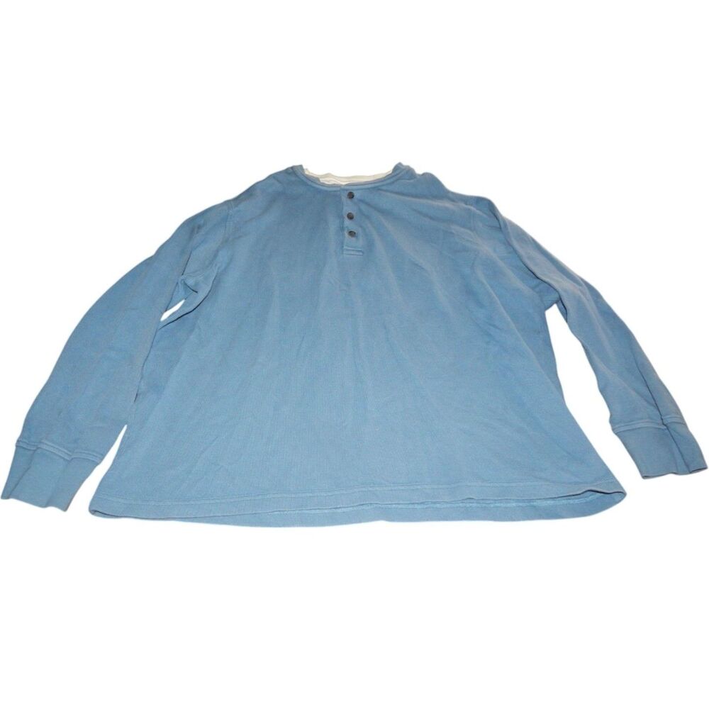 Croft & Barrow Womens Plus XXL Blue Ribbed Mock Layered Long Sleeve Cotton Top